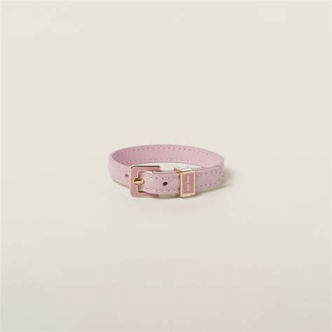 Alabaster Pink Leather Bracelet 